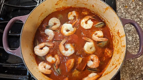 Cioppino Seafood Stew in Pan